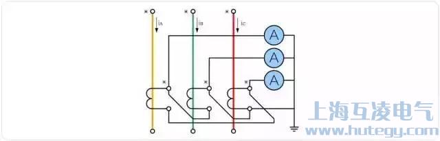 三相完全角形電(dian)流互感器(qi)接線(xiàn)圖